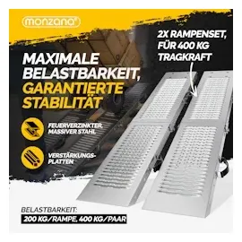 monzana Auffahrrampe 2er-Set 400kg klappbar