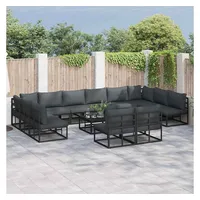 vidaXL Garten-Sofa-Set 13-tlg. schwarz