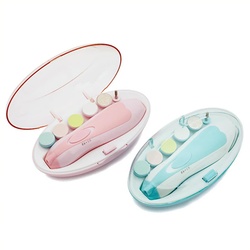 TPFBeauty Baby Nageltrimmer Elektrisch mit 6 Köpfen, Blau