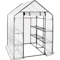 Woltu Foliengewächshaus Gewächshaus 130 g/m2, PE halbtransparent weiß