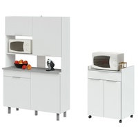 Faizee Möbel Küchenbuffet Buffetschrank Buffet Set Urban Parisot Hochglanz Küchenschrank Weiß (2-St) weiß