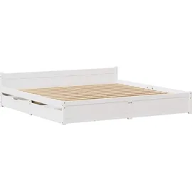 vidaXL Massivholzbett 180 x 200 cm Weiß