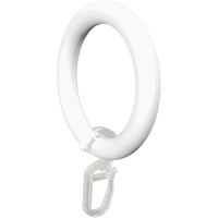 Flairdeco Gardinenringe / Ringe mit Faltenhaken, Plastik, Weiß, 57/41 mm, 12 Stück