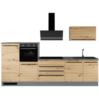 BASIC by Balculina Küchenzeile Jazz 320 cm anthrazit/artisan eiche/metallic braun/anthrazit/braun