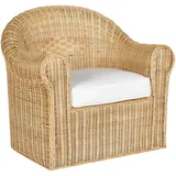 Beliani Gartensessel 90 x 82 x 90 cm beige/weiß mit Armlehne 1 St.