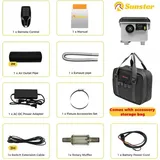 Tragbare Diesel-Standheizung - Luftheizer 8 kW - 12V/24V & AC 110–240 V - Heizen & Lüften - LCD, Fernbedienung & Bluetooth - 6 L Tank - Mit Aufb... - Weiß