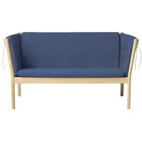 FDB Møbler J148 Sofa 2-Sitzer, eiche natur / dunkelblau