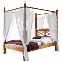 Massivmoebel24 Himmelbett Sheesham 180x200x224 braun geölt Nature Brown #532