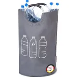 WELLENBORG WELLENBORG® Faltbarer Pfandflaschen Sammelbehälter faltbar grau groß -Wasserdicht Flaschensammler groß Korb- Altglas Leergut Pfandflaschen Aufbewahrung
