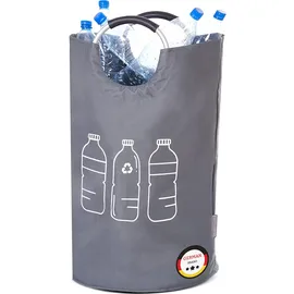WELLENBORG WELLENBORG® Faltbarer Pfandflaschen Sammelbehälter faltbar grau groß -Wasserdicht Flaschensammler groß Korb- Altglas Leergut Pfandflaschen Aufbewahrung