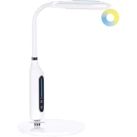 Beliani LED Schreibtischlampe CYGNUS mit Dimmer Metall Weiß