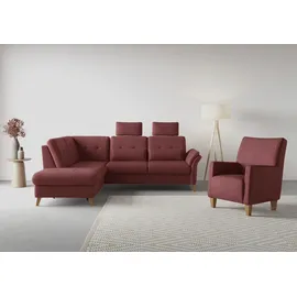 sit&more Ecksofa SIT & MORE "Göteborg", lila (chianti), B:250cm H:90cm T:226cm, Sofas, Ecksofa, inkl. Sitztiefenverstellung, wahlweise mit Bettfunktion & Bettkasten