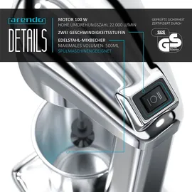 Arendo Getränkemixer 500 ml Stabmixer