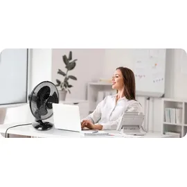 u-smiler 28 cm Tischventilator Schwarz