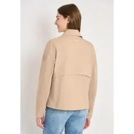Cecil CECIL, Damen, Gr. XL (44), beige (crispy camel), Web, Obermaterial: 100% Baumwolle. Futter: 100% Polyester, unifarben, lässig geschnitten hüftlang, V-Ausschnitt, Jacken Outdoorjacke, mit Reverskragen