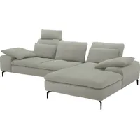 W.Schillig Ecksofa »valentinoo«, (Set), inklusive Hocker, mit Sitztiefenverstellung, Breite 299 cm grau