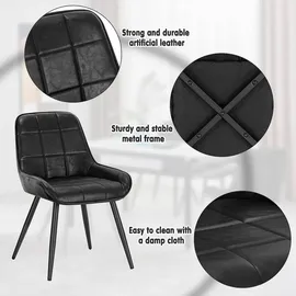 Woltu Esszimmerstuhl Kunstleder schwarz 4er Set