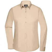 James & Nicholson Poplin Langarm Bluse stone S