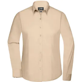 James & Nicholson Poplin Langarm Bluse stone S