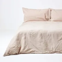 Homescapes Leinen Bettwäsche Set Beige 240 x 220 cm