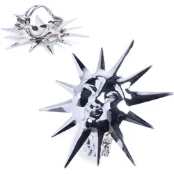 Dekoklammer LIEDECO "Sonne", grau (chromfarben), 2 St., Metall, Gardinenbefestigungen, für Gardinen, Vorhänge
