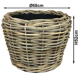 Pflanzkorb Sylter Korb Blumenkorb 68x52cm Rattan Garten Drypot Natur