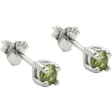 GALLAY Ohrstecker 3mm Glasstein Oliv rhodiniert Silber 925 onesize