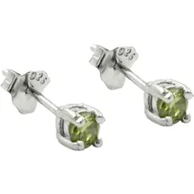 GALLAY Ohrstecker 3mm Glasstein Oliv rhodiniert Silber 925 onesize