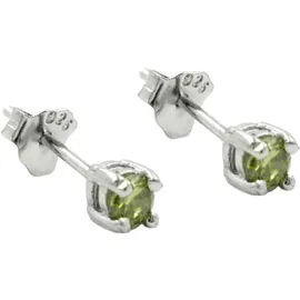GALLAY Ohrstecker 3mm Glasstein Oliv rhodiniert Silber 925 onesize