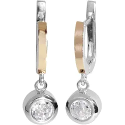 Paar Ohrhänger OSTSEE-SCHMUCK "Ostsee-Schmuck Ohrhänger Sunny Exklusiv Ohrhänger Sunny Exklusiv", weiß, Ohrringe, Damen, 28 x 9mm, Silber 925 (Sterlingsilber)