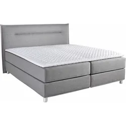 Boxspringbett MAINTAL, grau, Liegefläche B/L: 160cm x 200cm, H2, Kaltschaummatratze, Bezug: Strukturstoff aus 100% Polyester, Bezug der Spiegelfläche Matratzendrell aus 100% Polyester, Bezug des Toppers: 100% Polyester, Komplettbetten, Boxspringbett, inkl. Topper