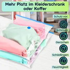 ideoon home Ideoon, Kleidersack + Hängeaufbewahrung, 9er-Set platzsparende Vakuumbeutel XL, 80 x 120 cm, Kompression mit dem Staubsauger,