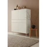 LeGer Home by Lena Gercke Highboard »Essentials«, Höhe: 144cm, MDF lackiert, Push-to-open-Funktion, grau