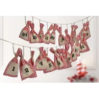 Spetebo Adventskalender - mit 24 Stoffsäckchen - Adventskette zum