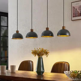 LINDBY Durbis 4-flg. 116 cm Holz grau