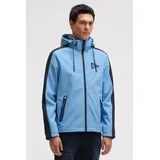 Camp David Herren Softshelljacke mit abtrennbarer Logo-Kapuze Electric Sky, M - M