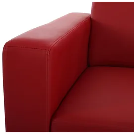 Mendler Modular 2er Sofa Couch Lyon Loungesofa Kunstleder 136cm ~ rot
