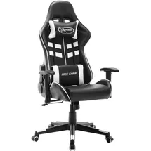 vidaXL Gaming Chair Schwarz und Weiß Kunstleder (20507)