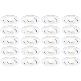 Paulmann Einbauleuchte 20er-Pack rund 82mm 4,8W 450lm 3000K Weiß