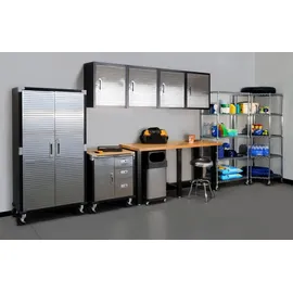 Primaster Hängeschrank Metall 70 x 60 x 30 cm schwarz/silberfarben