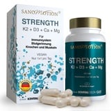 Sanomotion vegan D3 K2 Magnesium Calcium 3-Monatspack. 1x1 pro Tag optimale Dosierung. Flechten Vitamin D3 vegan 800IE, Vitamin K2 MK-7 100μg, natürliche Mineralien + Spurenelemente aus Rotalgen 955mg