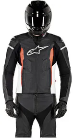 Alpinestars Faster Lederkombi-Jacke weiß 56