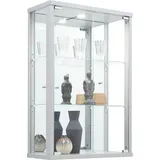 fif Möbel Vitrine »OPTIMA«, Hängevitrine/Glasvitrine 2x Glastür,perfekt für Sammler,Sammlervitrine silberfarben