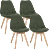 CLP Esszimmerstuhl Linares Cord grün 4er Set