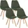 CLP Esszimmerstuhl Linares Cord grün 4er Set