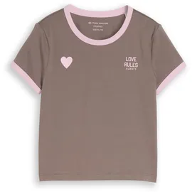 Tom Tailor T-Shirt mit Print braun 164 EU
