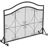 GOPLUS Eleganter Kaminschutzgitter, Einwandiger Funkenschutz aus Metall zur Isolierung von Funken und Asche, freistehendes Funkenschutzgitter für