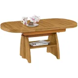Venda Couchtisch, Braun, Eiche, Metall, Holzwerkstoff, Eiche, furniert, oval, Wange, 71x56-75x125-165.5 cm, ausziehbar, höhenverstellbar, Wohnzimmer, Wohnzimmertische, Couchtische, Couchtische Metall
