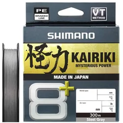 Shimano Kairiki 8+ 300m 0.13mm 9,1kg Steel Grey Geflochtene Angelschnur