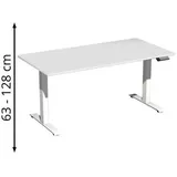 Geramöbel Schreibtisch Elevate Plus, elektrisch höhenverstellbar, HxBxT 630-1.280 x 1.600 x 800 mm, lichtgrau/weiß